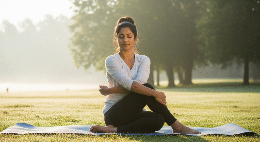 Diabetes Care yoga and stress management during 30-day challenge.