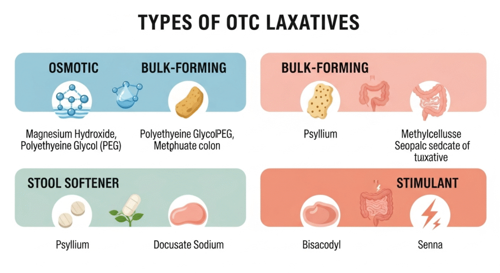 Types of OTC laxatives for constipation relief