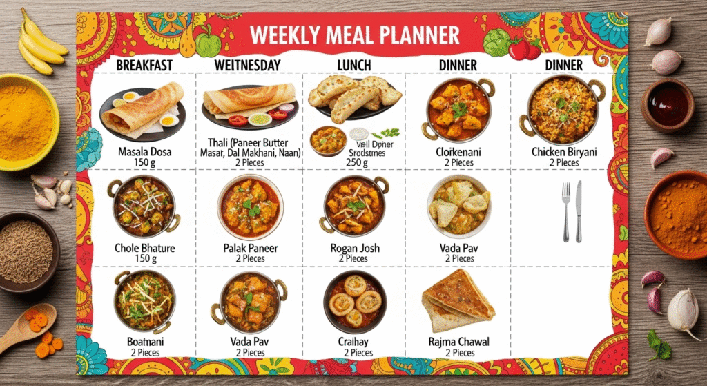 7-day Indian PCOD diet meal chart