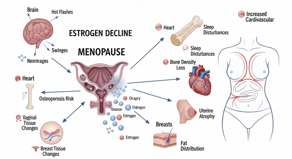Hormonal changes and menopause symptoms chart
